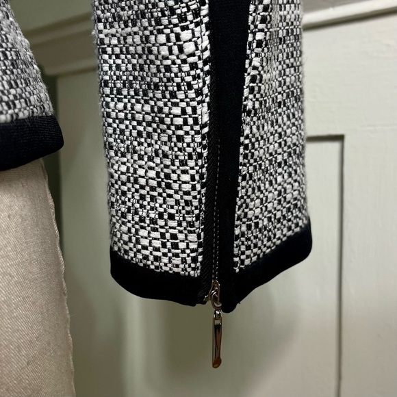 White House Black Market Contrast Tweed Zip Blazer Jacket 2 XS - Picture 10 of 12